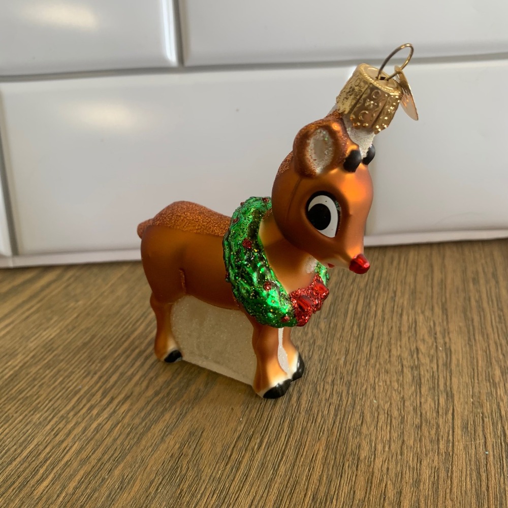 Old World Christmas Rudolph‎ The Red Nosed Reindeer Glass Christmas Ornament